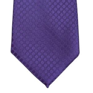 Geoffrey Beene Purple Circle on Purple Jacquard Embossed 100% Silk Mens Neck Tie